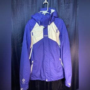 OAKLEY VENTED HOODED SNOWBOARD JACKET Sz LARGE RN# 96548
